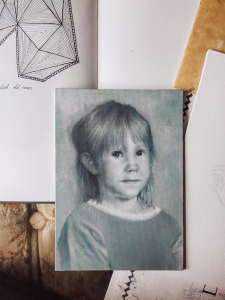 Work in progress Self portrait as a kid by Tiina Lilja
