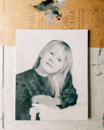 Work in progress Portrait of my sister as a kid by Tiina Lilja