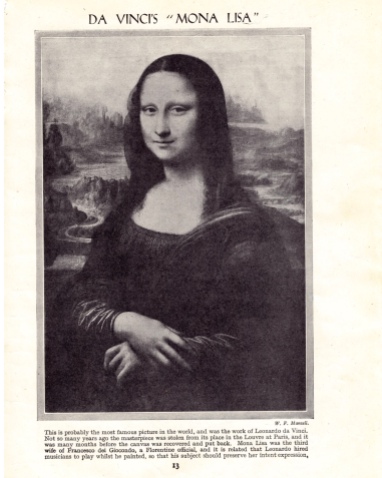 Da Vinci's "Mona Lisa" from Newnes’ Pictorial Knowledge 1950’s Encyclopedia (Edited by Enid Blyton), the base of my Door to Door submission.